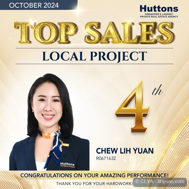 Huttons award: Top Sales Local Project, 4th, October 2024, Chew Lih Yuan
