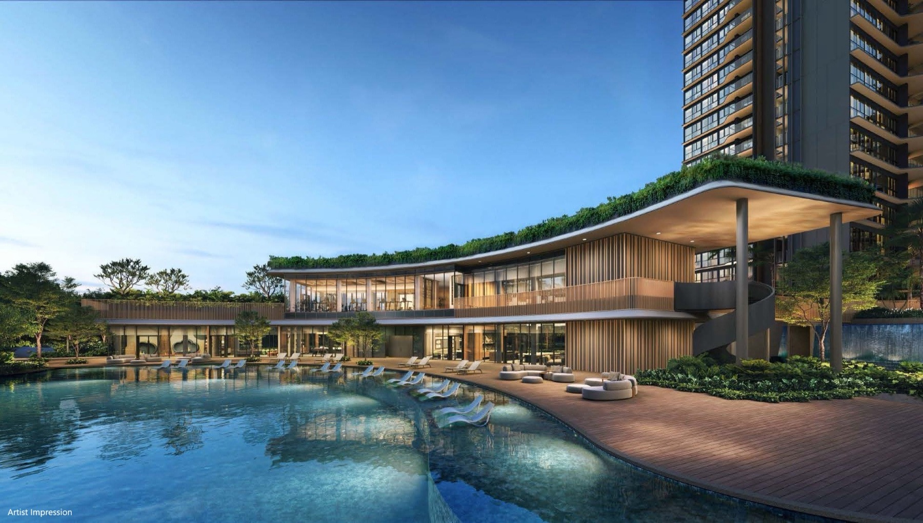 Clubhouse beside the pool deck
