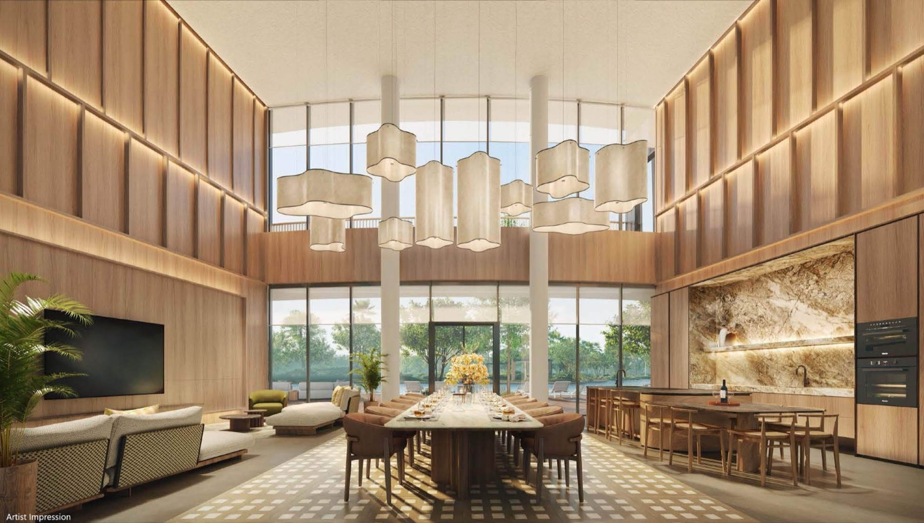 Function and dining room in the Grand Clubhouse